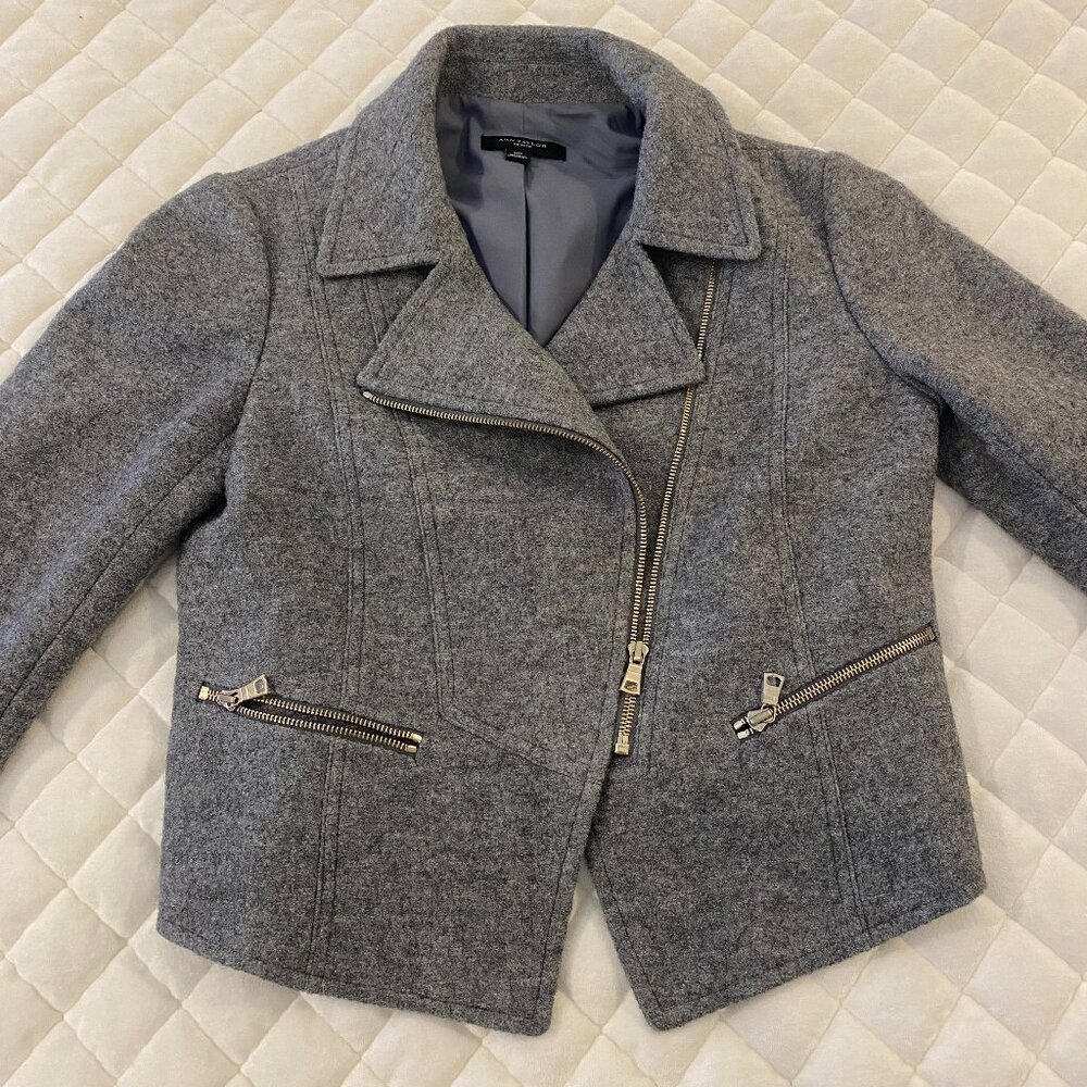 Ann Taylor Wool Blend Asymmetrical Jacket